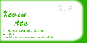 kevin ats business card
